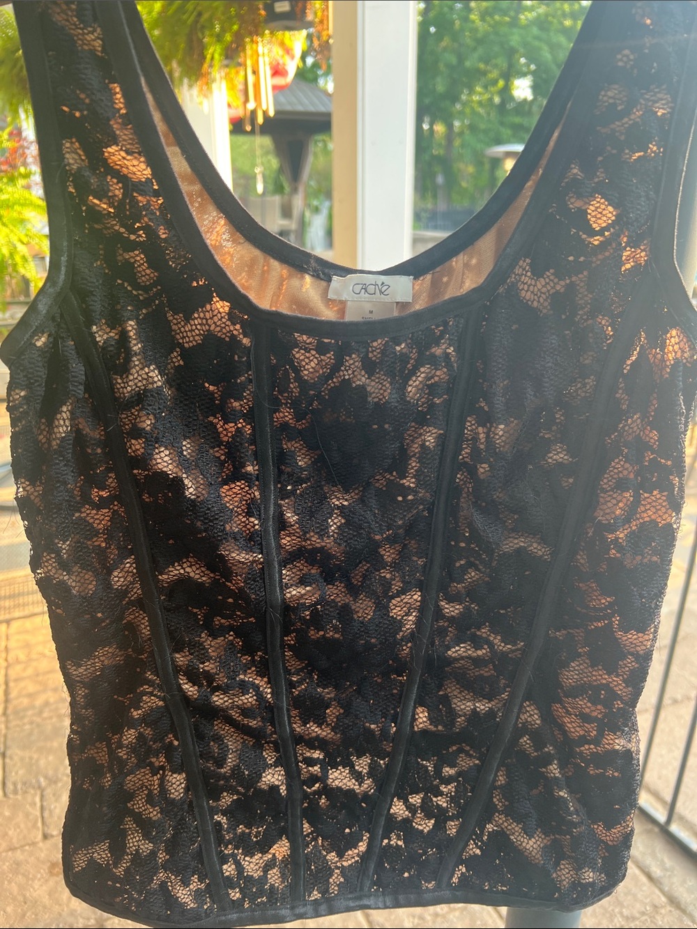 Cache Black Lace Boned Camisole